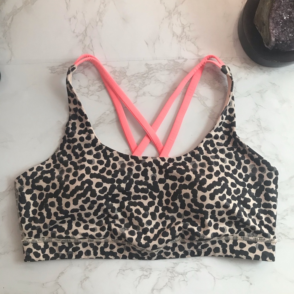 Lululemon Energy Bra Ace Spot Grain Blk/Grapefruit